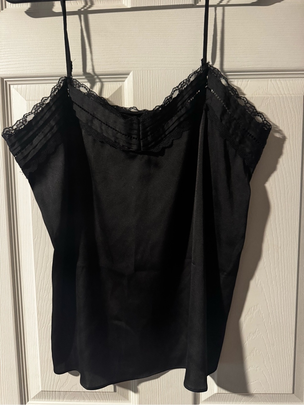White House Black Market Black Lace-Trim Camisole